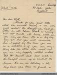 Letter to William Clarke from Sister Nancie of National Children's Home and Orphanage