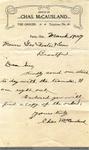 Letter to George Foster and Sons from Charles McCausland