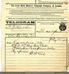 Telegram to George Foster and Sons from Thomas McCosh