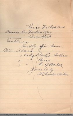 Letter to George Foster and Sons from McCausland & Widner