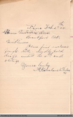 Letter to George Foster and Sons from McCausland & Widner