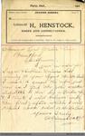 Letter to George Foster and Sons from H. Henstock