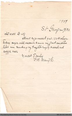 Letter to George Foster & Sons from F.B. Waugh