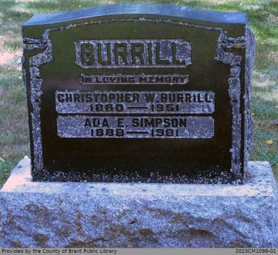 Christopher W. and Ada E. (Simpson) Burrill