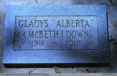 Gladys &quot;Alberta&quot; (McBeth) Down