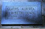 Gladys "Alberta" (McBeth) Down