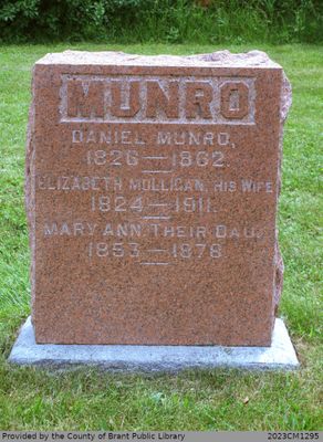 Daniel, Elizabeth (Mulligan), and Mary Ann Munro