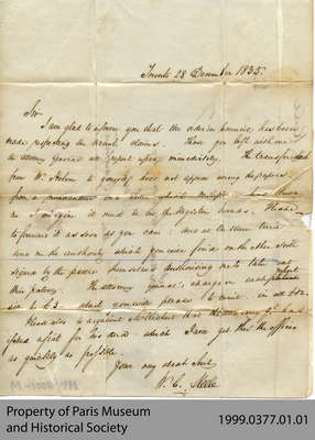 Letter from W.G. Keele to Hiram Capron