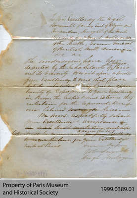 Letter Inviting James Bruce, 8th Earl of Elgin to Visit Paris