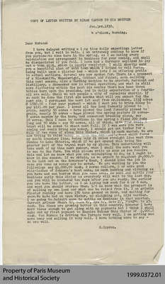 Copy of Letter Written by Hiram Capron to his Brother Horace