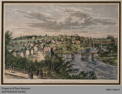 Colourized Lithograph View of the Lower Town, c. 1870s