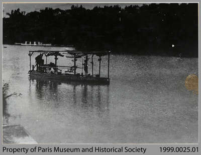 Robert &quot;Bobby&quot; West with Customer on Bicycle Boat, Nith River, c. 1915-17