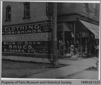 Fred Blackhurst's Store at Corner of Mechanic & Grand River, c. 1914