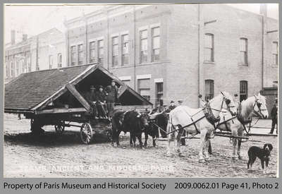 Ox and Horse Team Pulling Roof, Paris, 1913