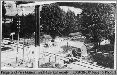 Railway Crossing with Guard Shack on Grand River Street, Paris, c. 1905