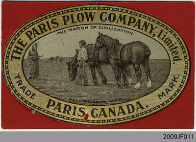 Paris Plow Company Advertising Card