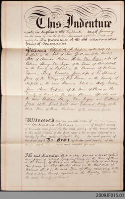 Land Indenture between Charlotte B. Capron and Edward Daly, 1881