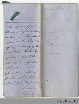 Land Deed between David Somerville Ranaldson Dickson and William Geddie, 1855