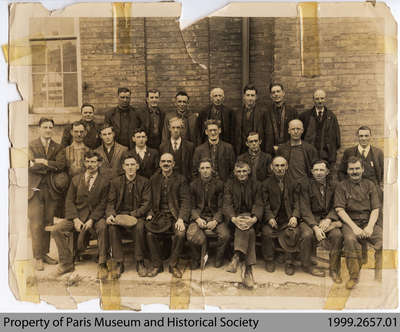 Penmans Machine Shop Staff outside Mill, c. late 1920s/early 1930s