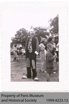 Penmans Clown at Summer Picnic, c. 1940s?