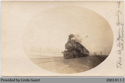 Train Coming In to Toronto, Hamilton & Buffalo Railroad Station in Mount Pleasant, c. 1904?