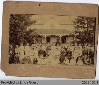 Unidentified Family outside Townsend House, Mount Pleasant