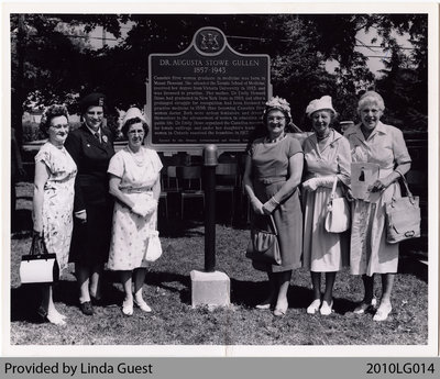 Mount Pleasant Women's Institute at Dr. Augusta Stowe Gullen Plaque, 1962