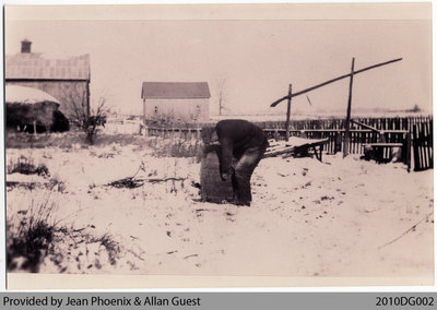 William Guest on his Farm in Mount Pleasant, c. 1925