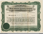 Mount Pleasant Creamery Company Stock Certificate, 1920