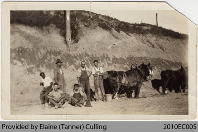 Workers building Highway 24 near Perry German's Farm