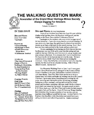 The Walking Question Mark, Fall 2002