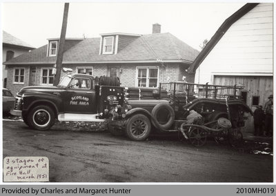 Three Eras of Scotland Fire Department Equipment, Scotland, Ontario, 1951