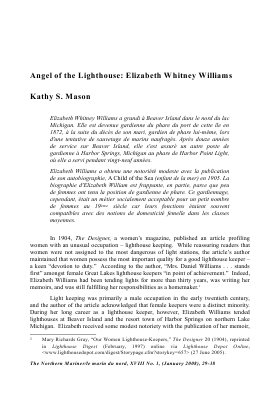 Angel of the Lighthouse: Elizabeth Whitney Williams