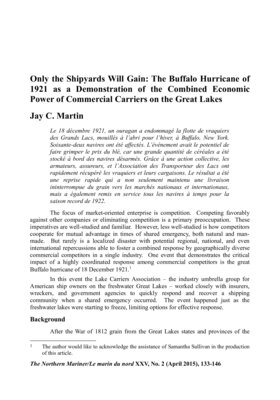 Only the Shipyards Will Gain: The Buffalo Hurricane of 1921 as a Demonstration of the Combined Economic Power of Commercial Carriers on the Great Lakes