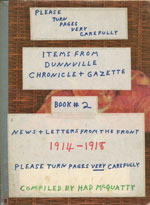 Items from Dunnville Chronicle + Gazette, Book 2, Letters from the front 1914-1918 (Green Cover)