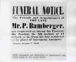 Funeral notice - Peter Bamberger Photograph