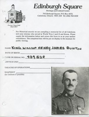 WW1 - Buntin, King, W.H.J