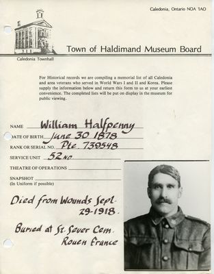 WW1 - Halfpenny, William