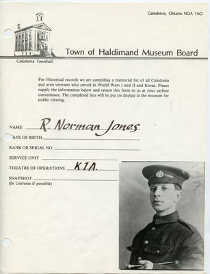 WW1 - Jones,  R. Norman