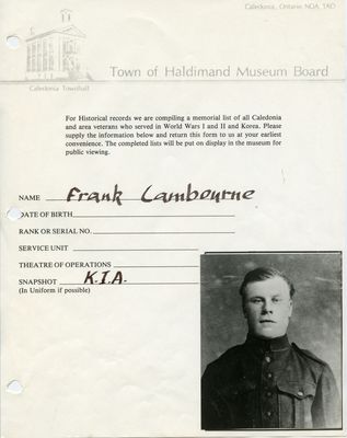 WW1 - Lambourne, Frank