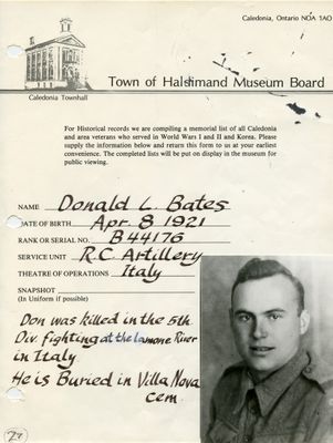 WWII - Bates, Donald L.