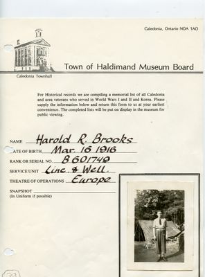 WWII - Brooks, Harold R.