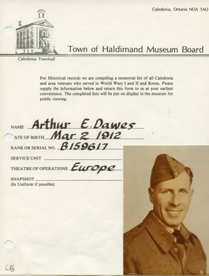 WWII - Dawes, Arthur E.