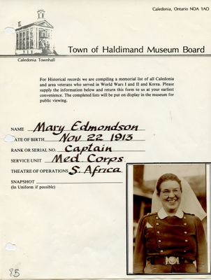 WWII - Edmondson, Mary