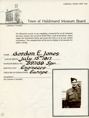 WWII - Jones, Gordon E.