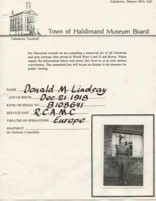 WWII - Lindsay, Donald M