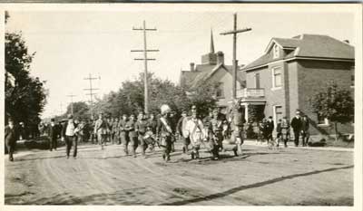 Battalion of soldiers on parade