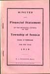 Minutes & Financial Statements of the Municipal Council of the Township of Seneca 1919
