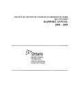 Annual report / Northern Ontario Heritage Fund Corporation 2008 - 2009
