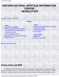 Natural Heritage Information Centre ... newsletter 1995 vol. 2 no. 03 Fall